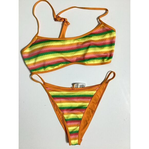 New. L*SPACE stripe bikini. Large. Retails. $198 - Picture 8 of 12